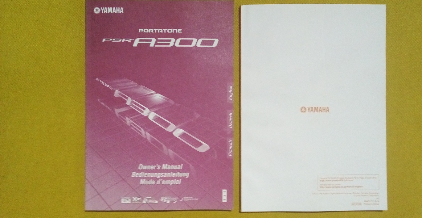 دفترچه راهنمای ارگ یاماها مدل A300