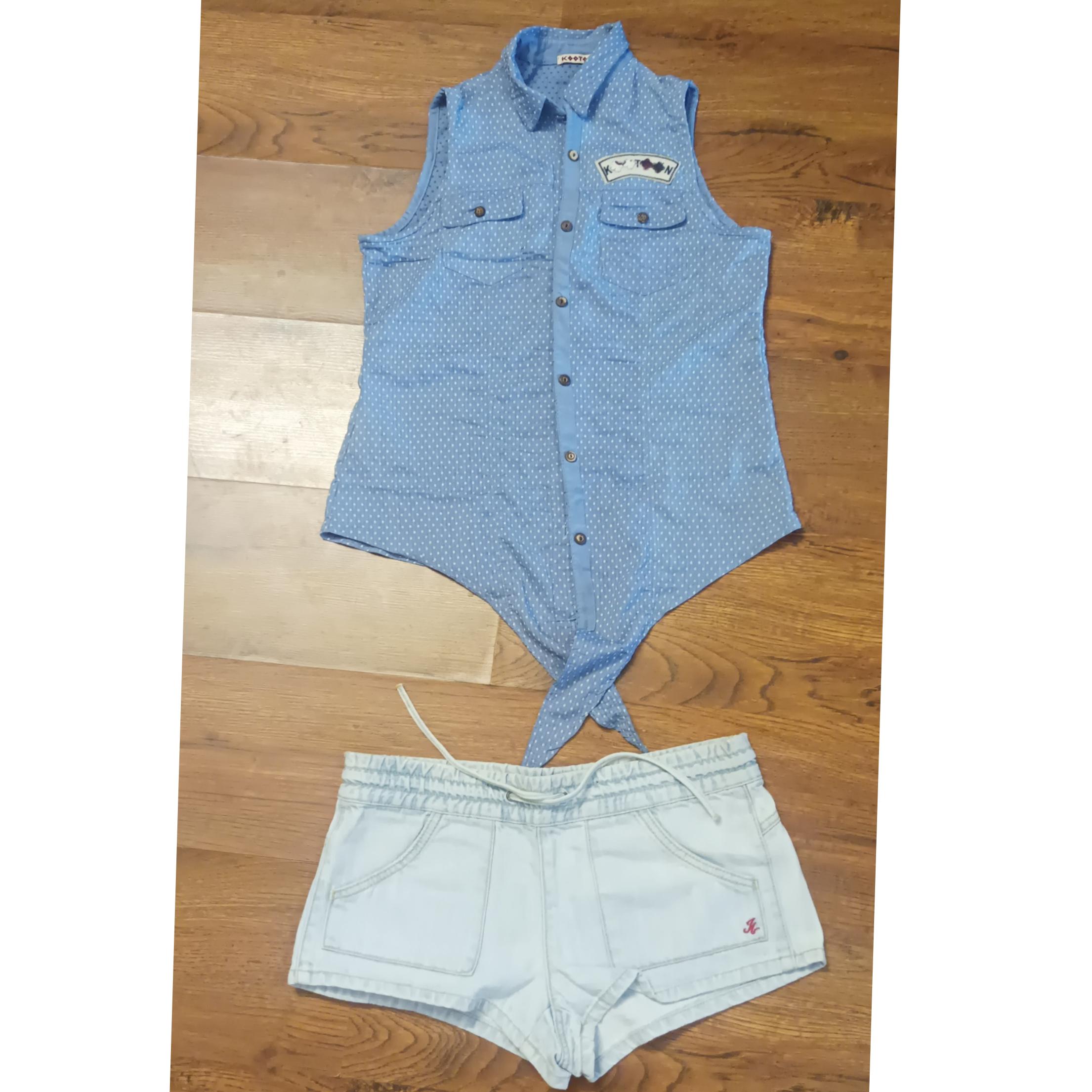 تاپ گره ای کوتون و شلوارک لی