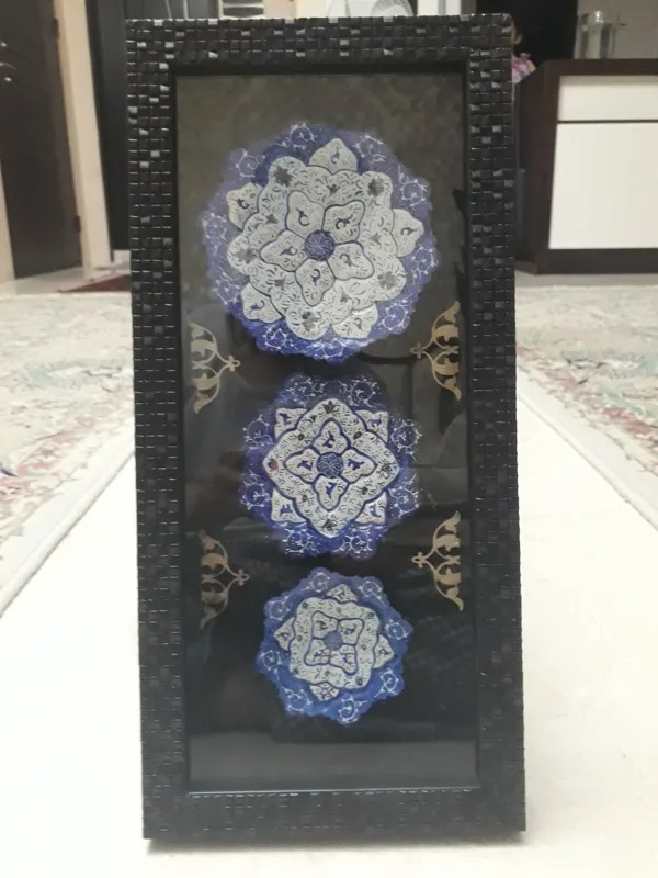 قاب و بشقاب دیوارکوب دکوری مینا 3 تکه