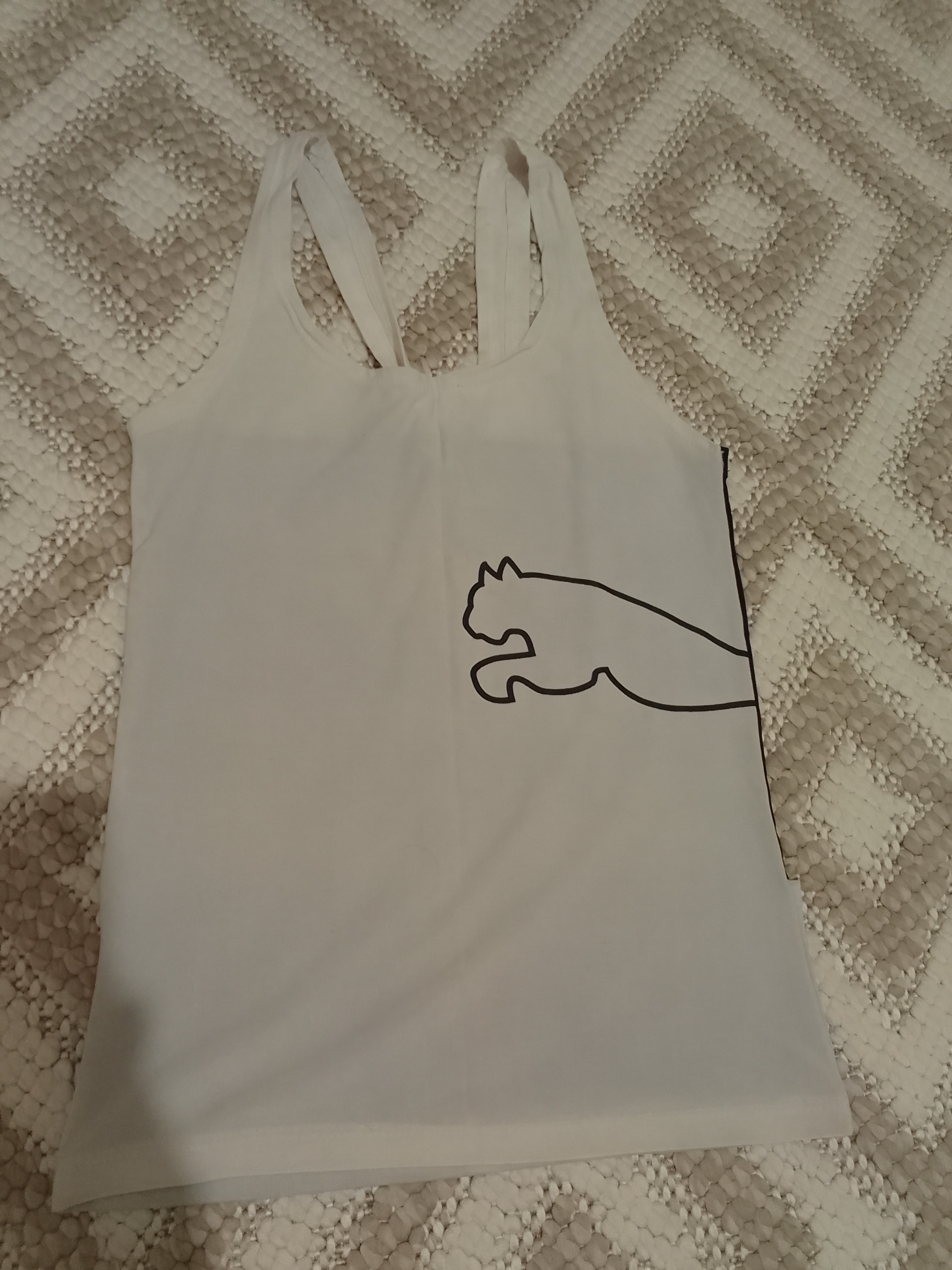 تاپ رکابی ورزشی اسپرت سفید مشکی پوما puma زنانه