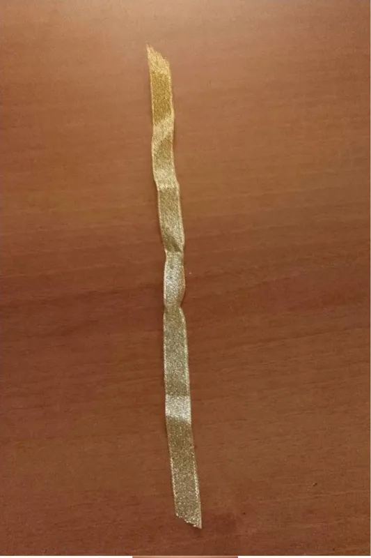 روبان طلایی پارچه ای زرد ربان طلایی 27 سانت