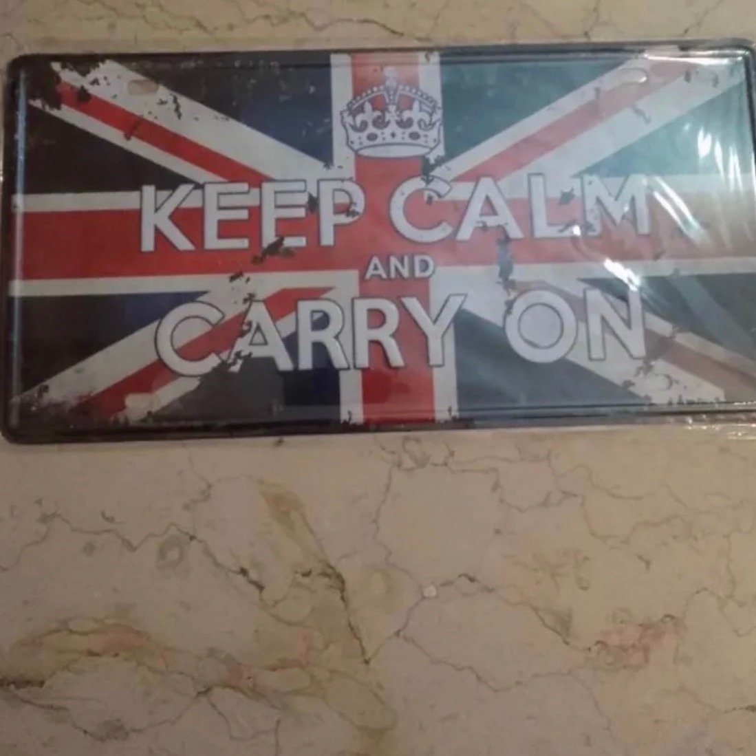تابلوفلزی آهنی انگلیس keep calm and carry on