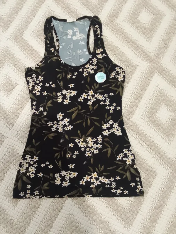 تاپ رکابی سرمه ای زرد گل نرگس نخی گیاهی