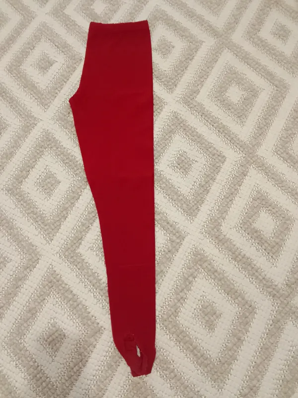 شلوار بلند لگ ساپورت جذب استرچ پاشنه دار قرمز