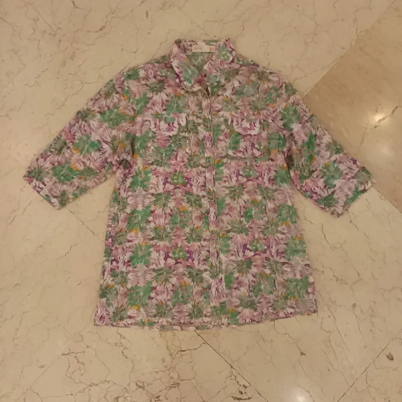 بلوز شومیز تیشرت سفید بنفش صورتی سبز نخی تایلندی