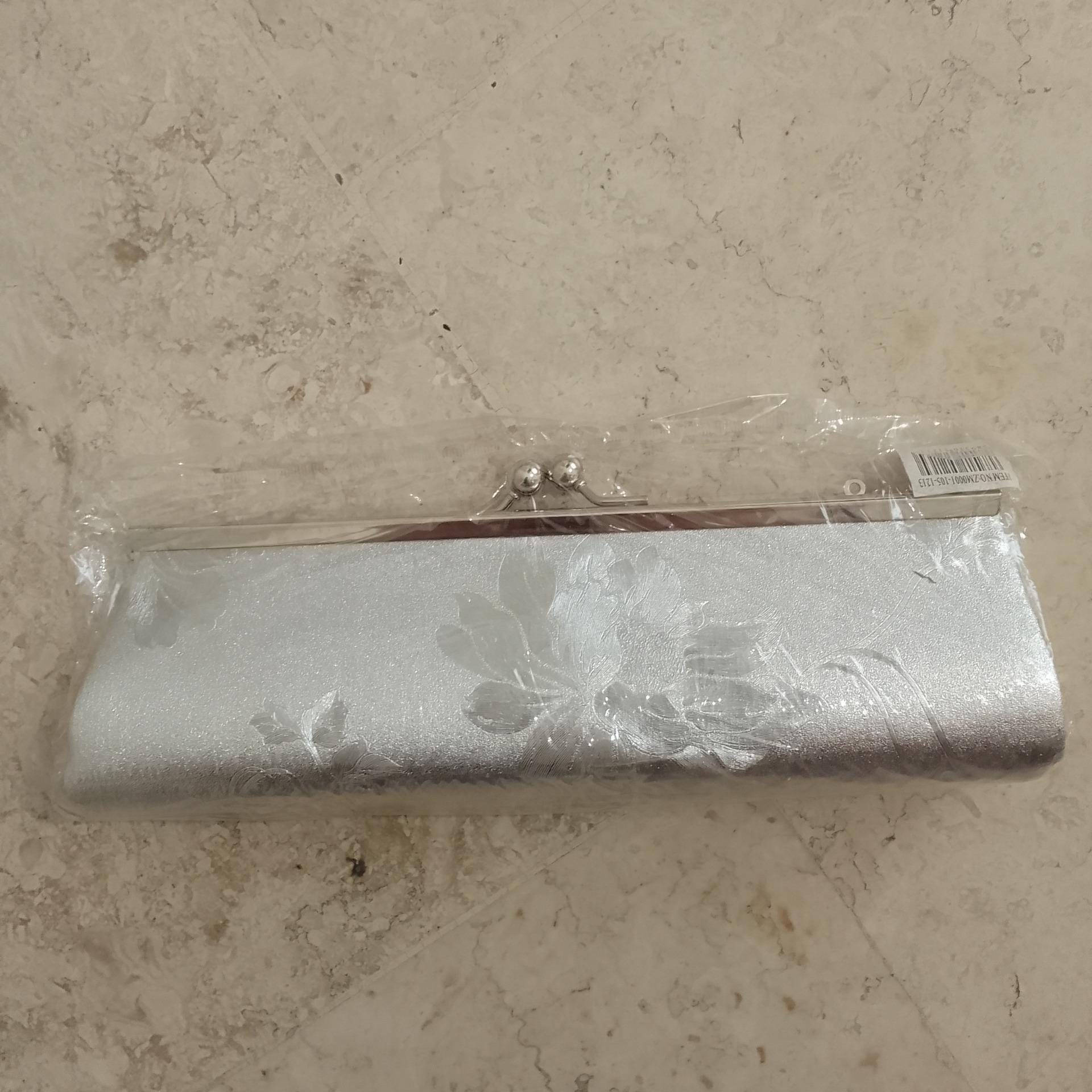 کیف مجلسی زنانه نقره ای طوسی کوچک
