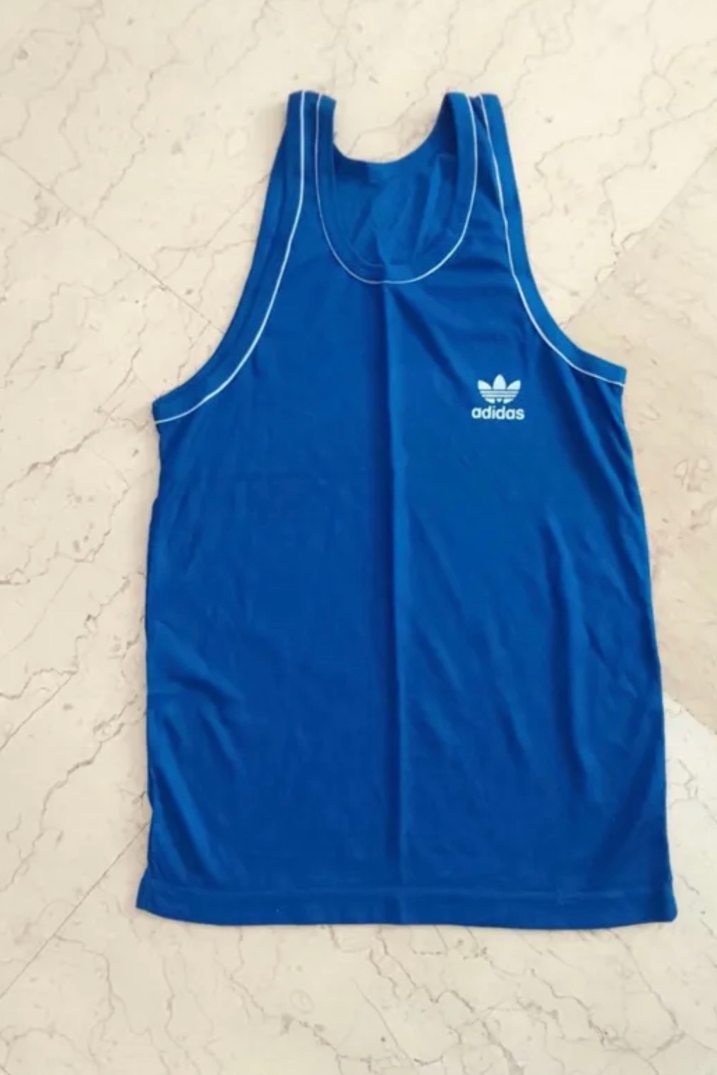 رکابی زیرپوش نخی آبی مردانه آدیداس بدنسازی adidas