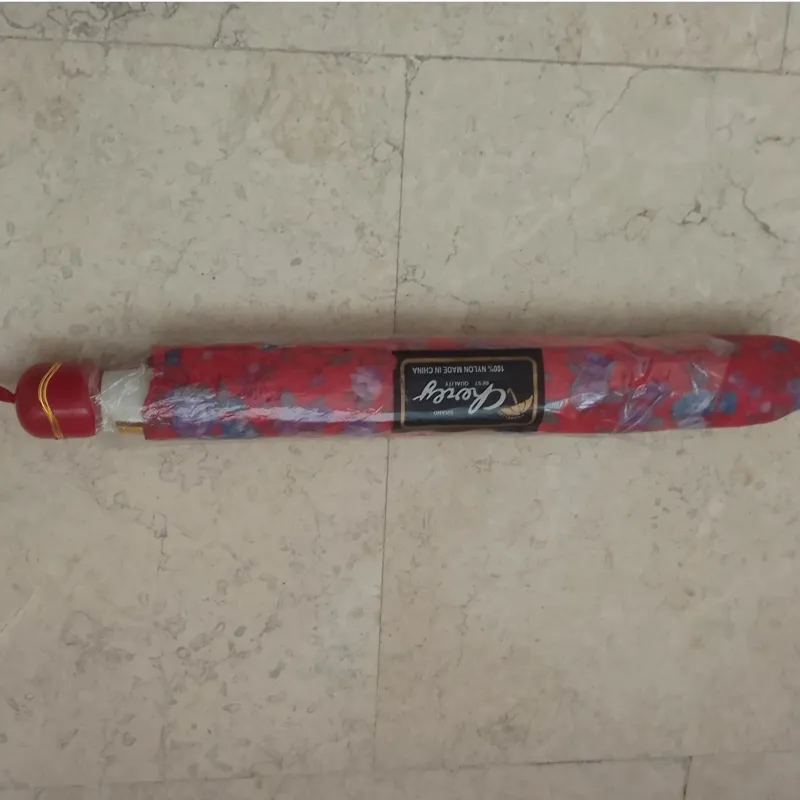 چتر قرمز بنفش آبی گلدار طلایی قدیمی آنتیک چین