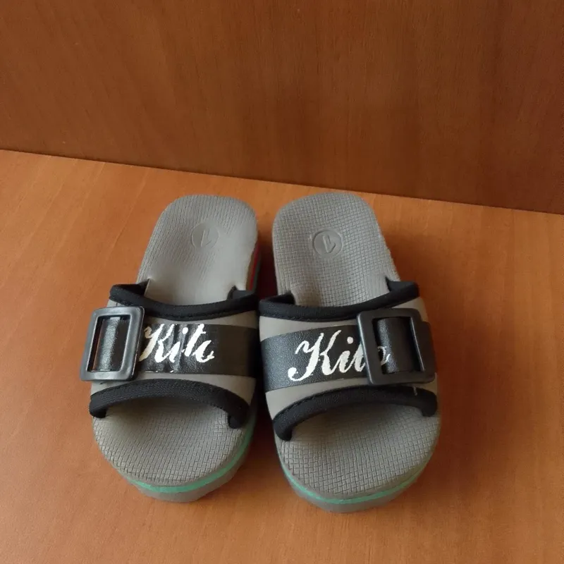 دمپایی صندل بچگانه کودک خردسال طوسی دخترانه پسرانه