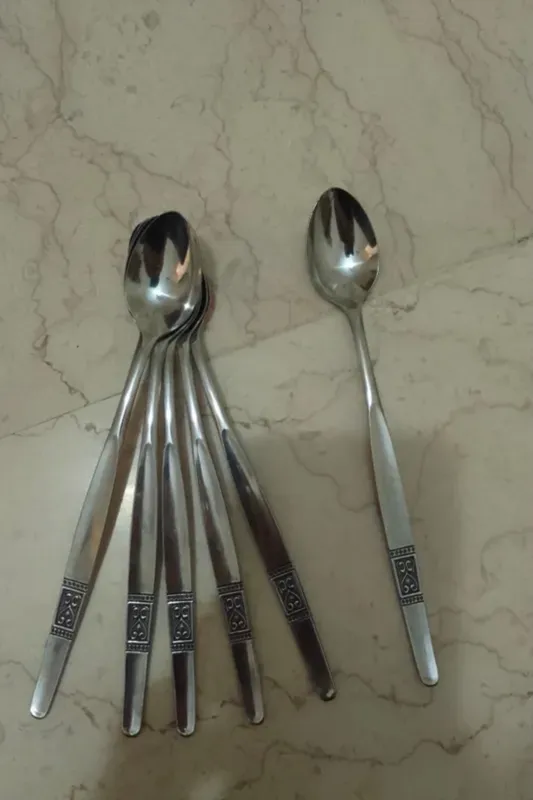 قاشق شربت خوری بستنی خوری بلند قدیمی آنتیک استیل