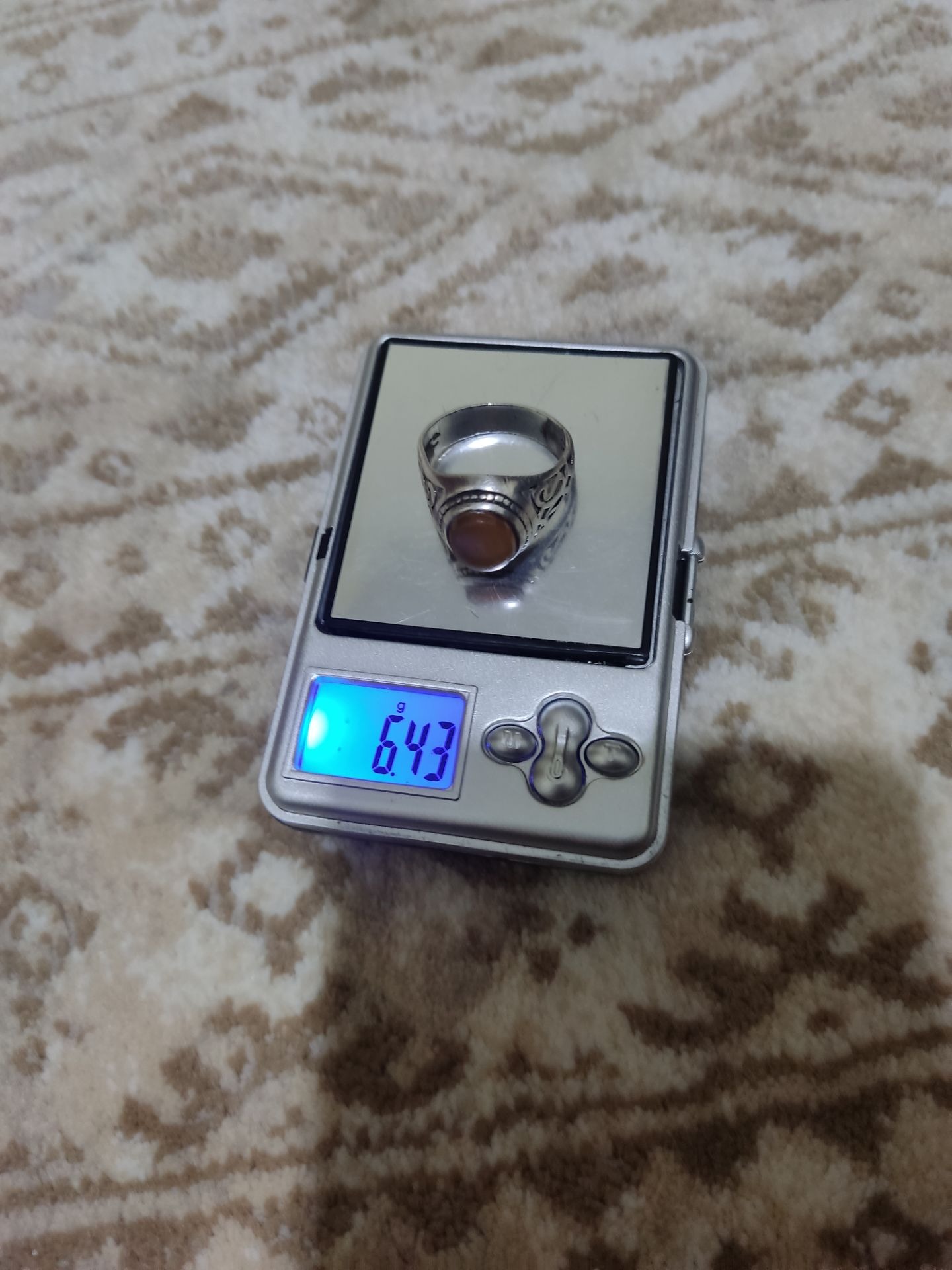 عقیق زرد یمنی رکاب شبکه قدیمی