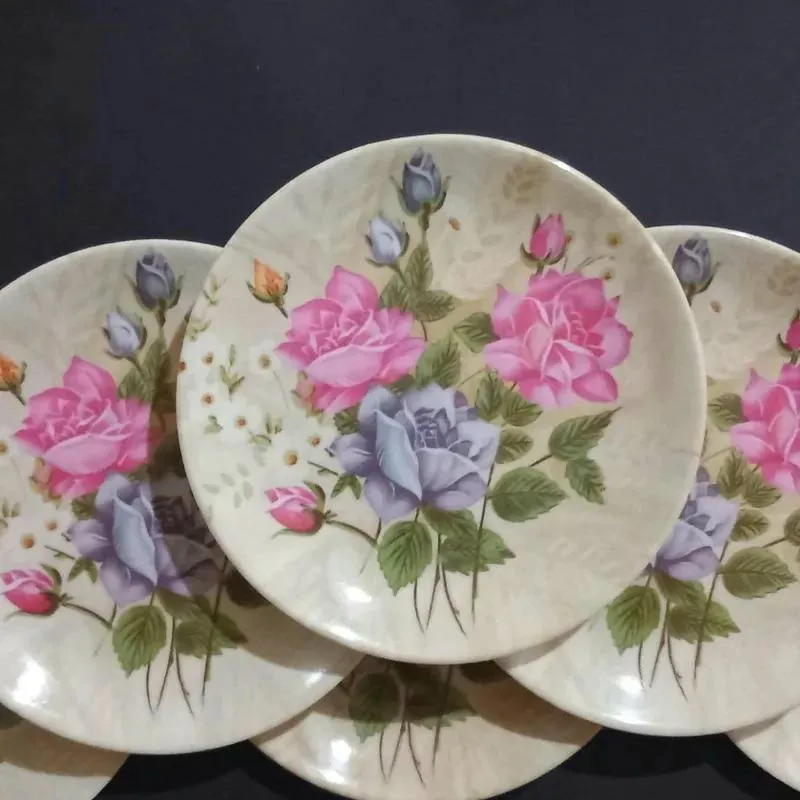 حراج 6 بشقاب پلوخوری تابلویی زمان پهلوی