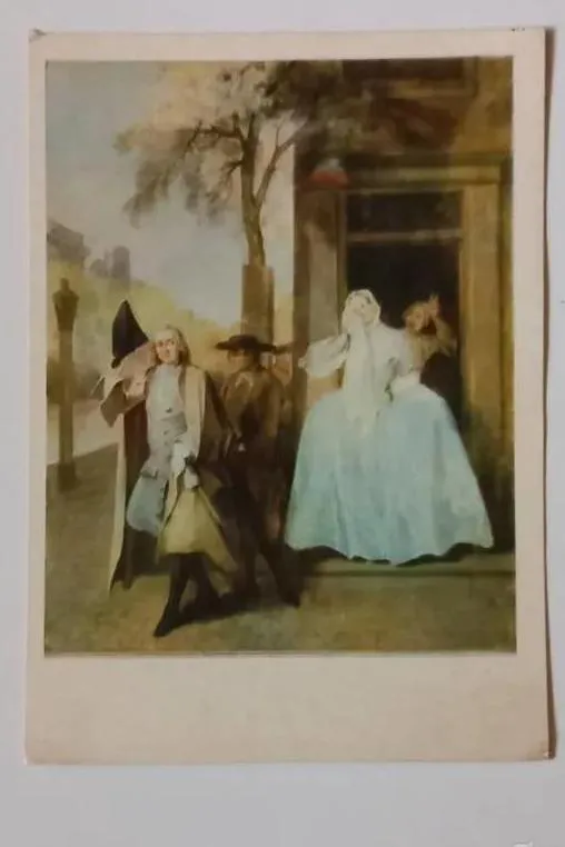 کارت پستال زمان پهلوی - نقاشی - اثر کرنلیس تروست