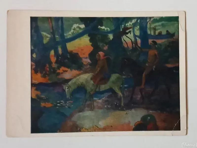 کارت پستال زمان پهلوی - نقاشی - اثر گوگن