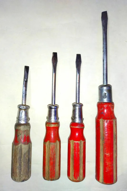 4 عدد پیچ گوشتی(دسته چوبی)