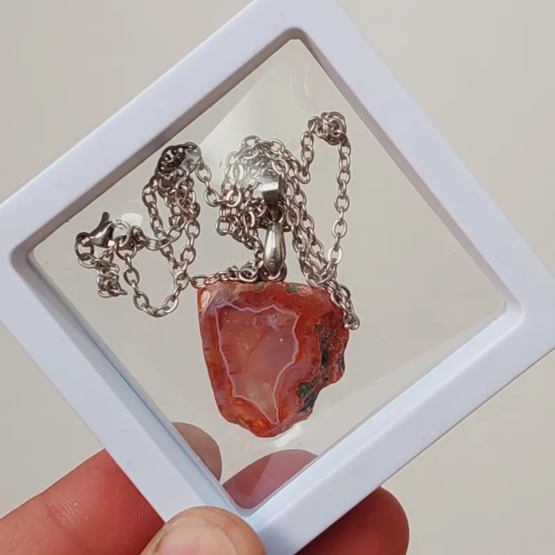 گردنبند بینظیر سنگ طبیعی عقیق سرخ سلیمانی