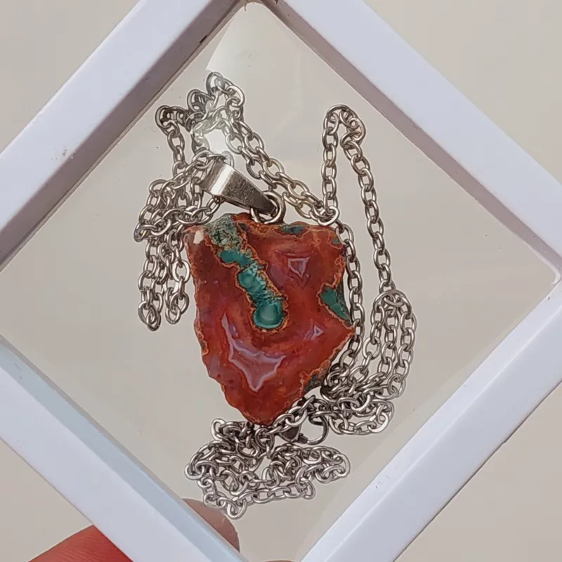 گردنبند بینظیر سنگ طبیعی عقیق سرخ اصل