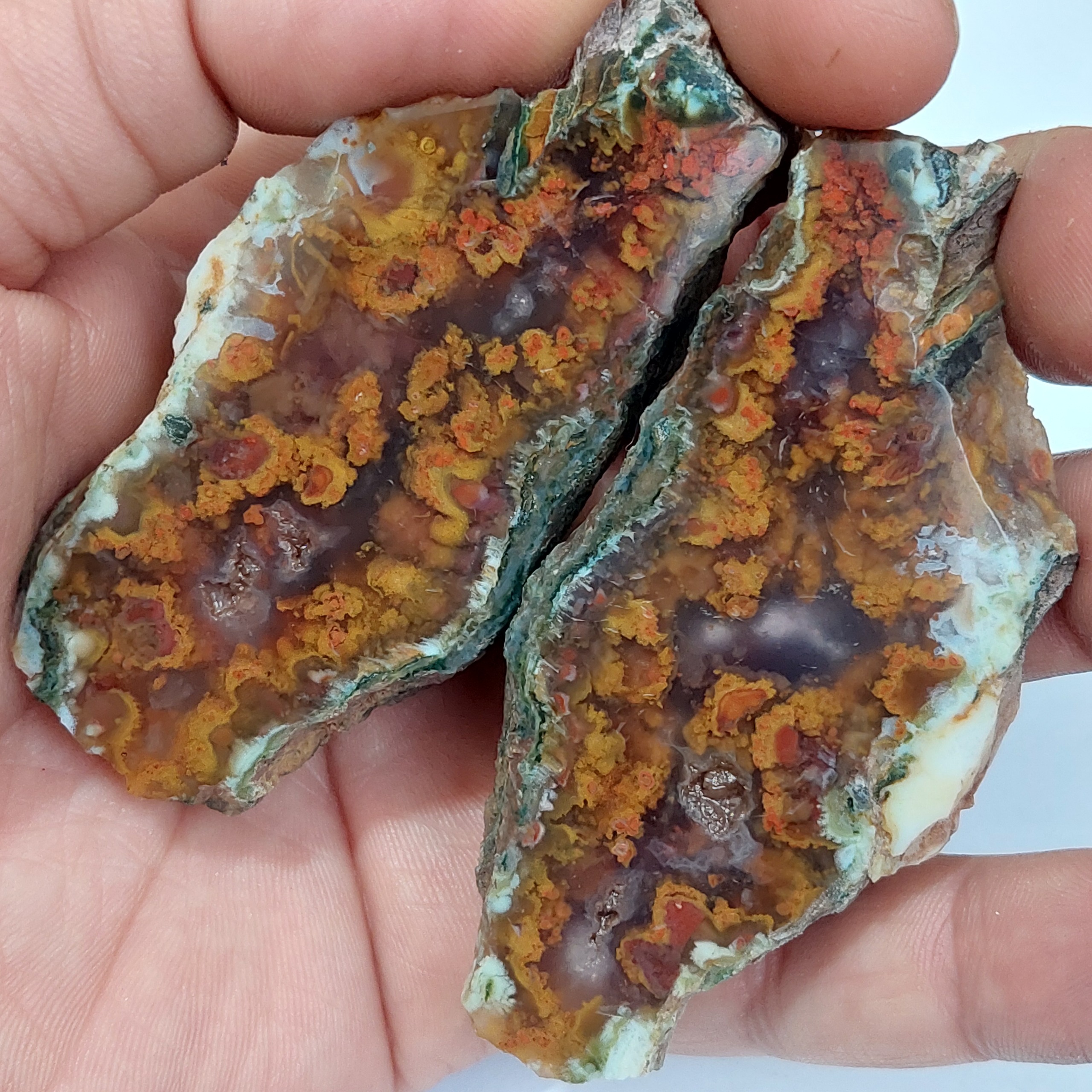 سنگ کلکسیونی عقیق شجر گل اناری پولیش شده