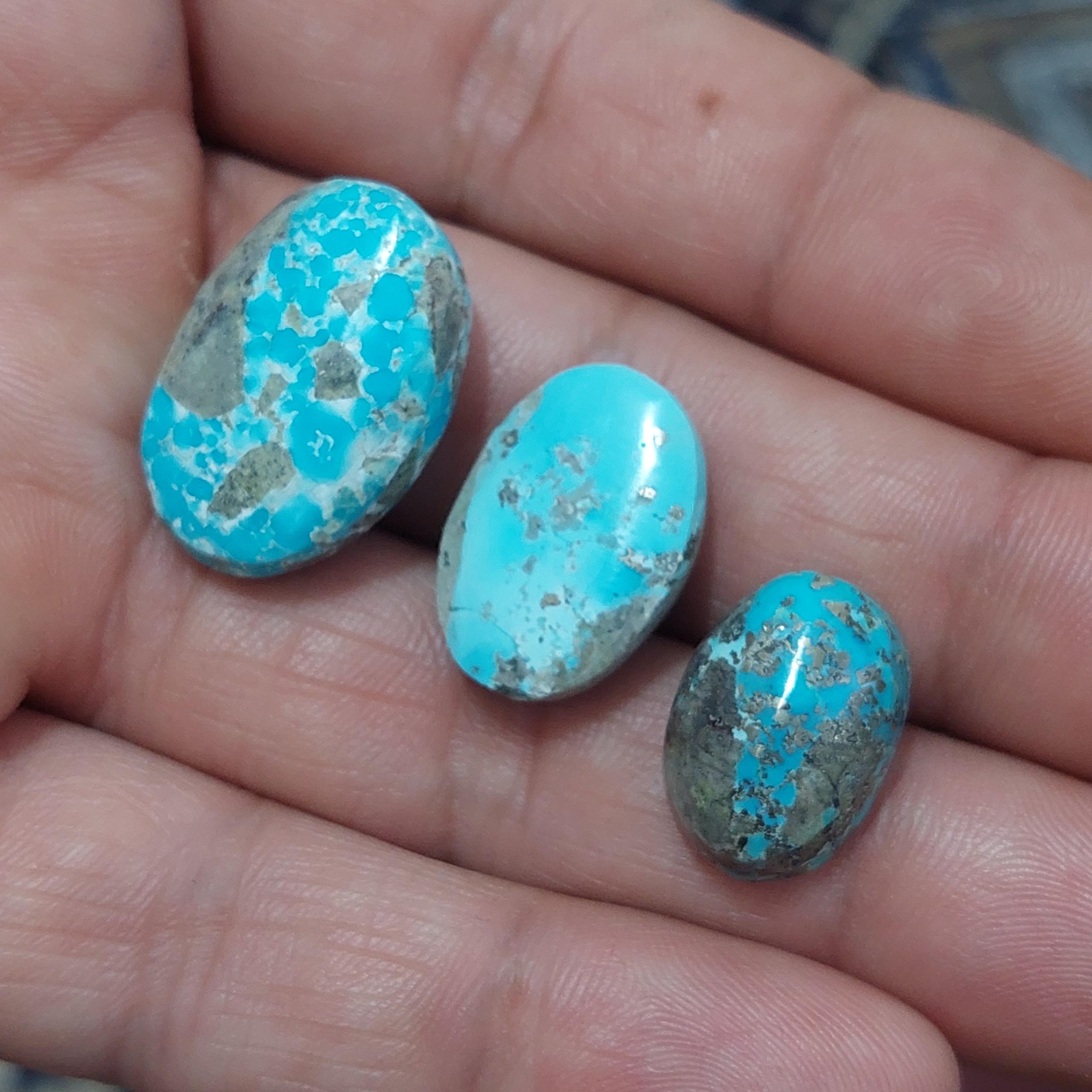 مجموعه 3 عددی نگین های فیروزه اصل