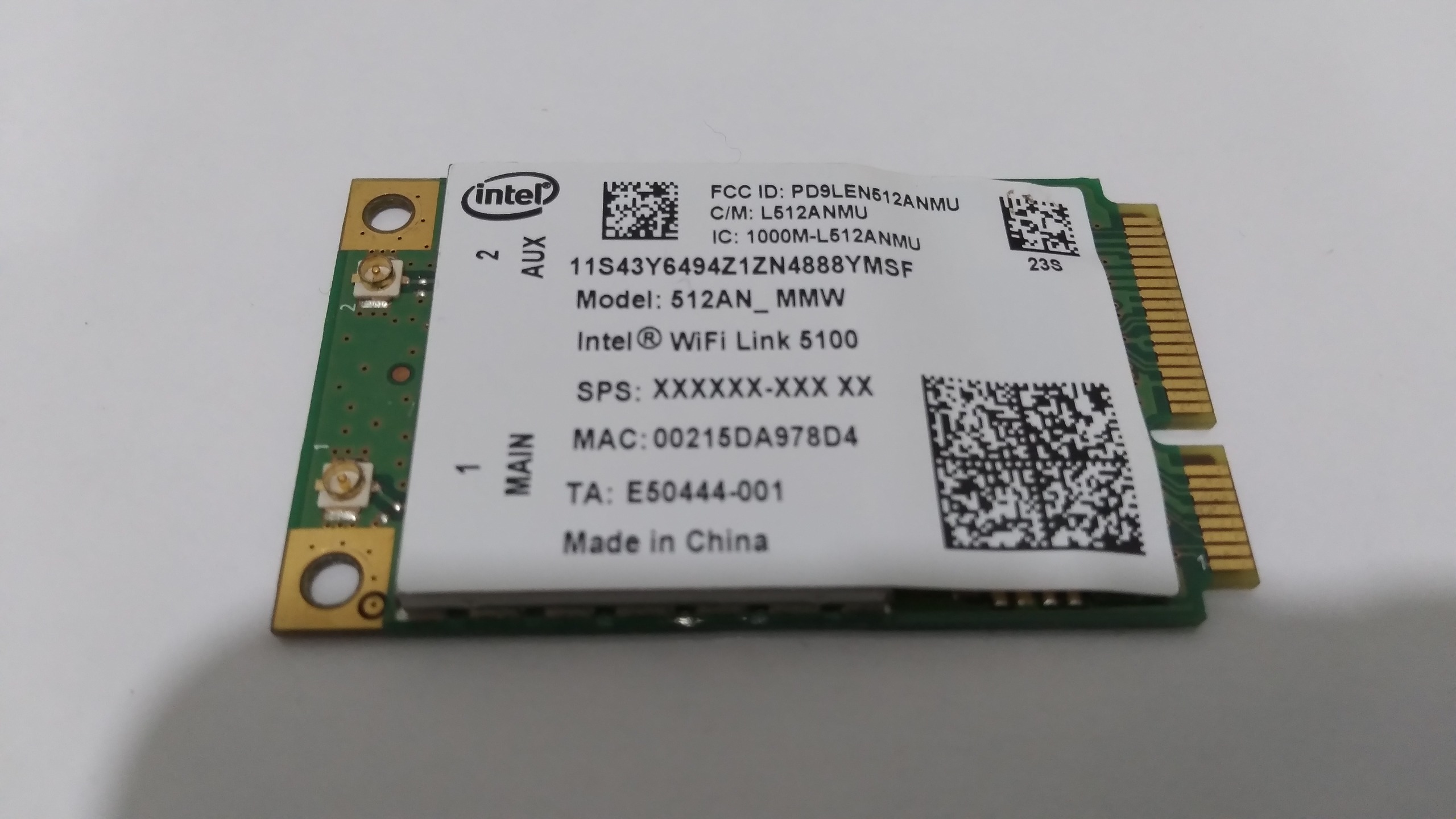 کارت وایرلس لپ تاپ مدل Intel WiFi link 5100