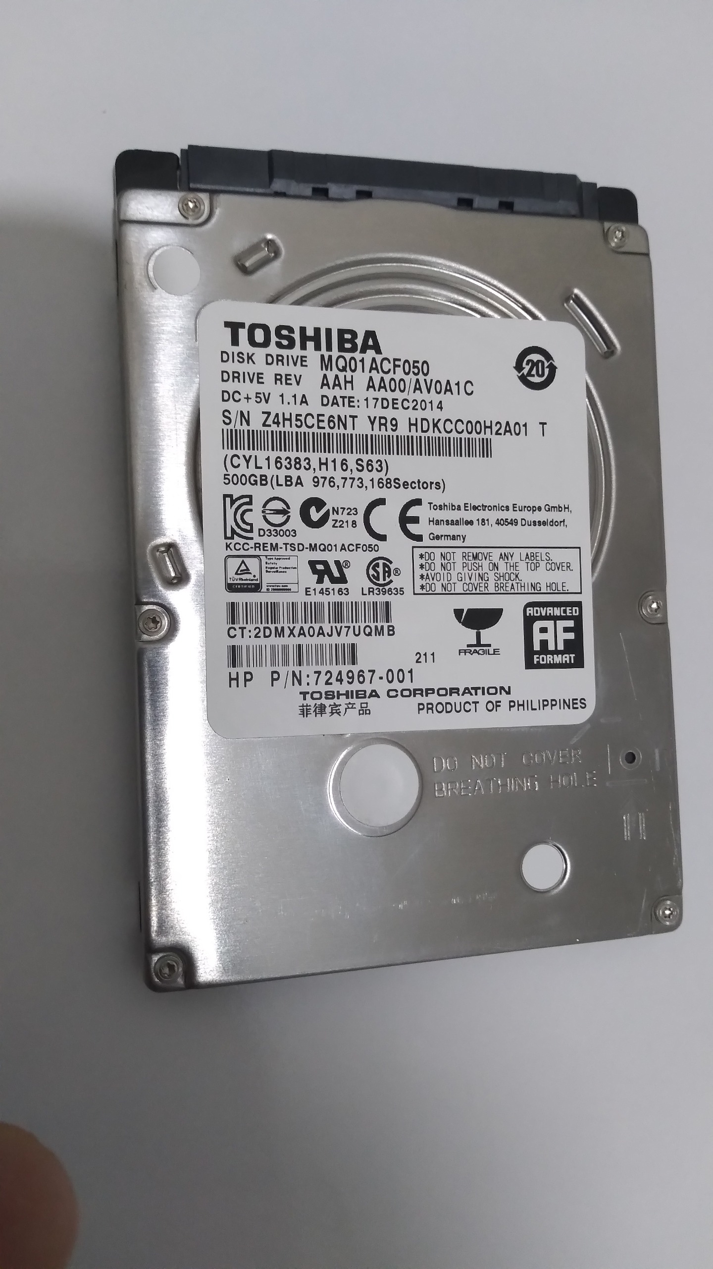 هارد 500GB TOSHIBA لپ تاپ