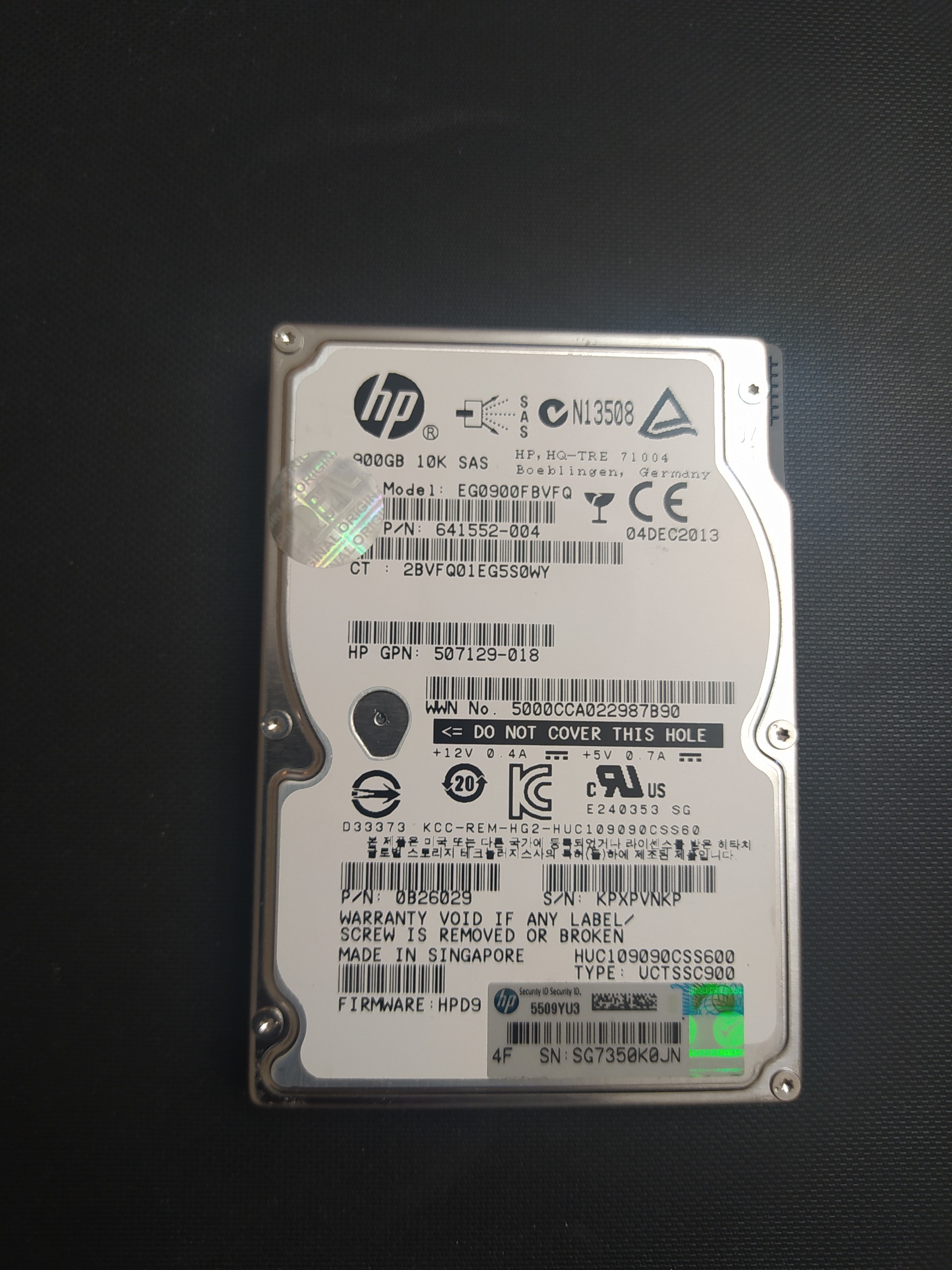 هارد سرور 900GB Sas