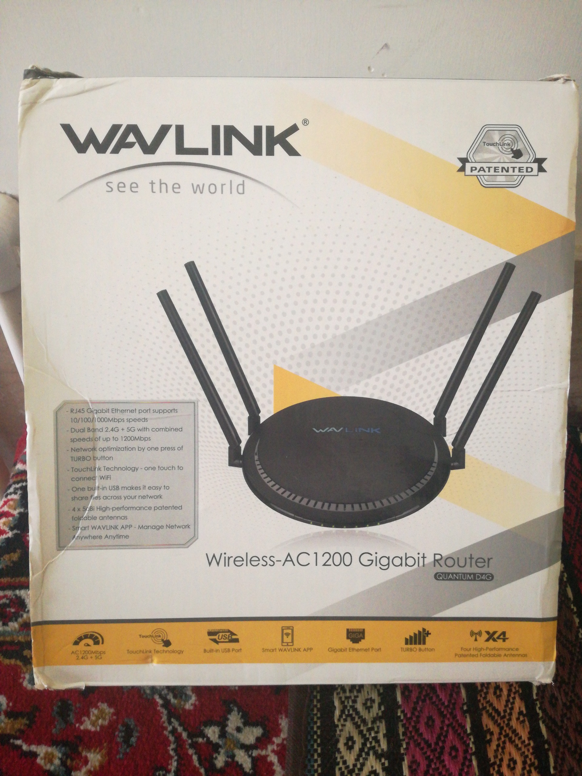 وای فای روتر WAVLINK dual band 2.4G 5G 1200 mbc