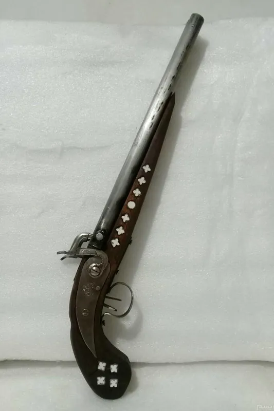 تپانچه دولول طرح قاجاری نفیس وزیبا