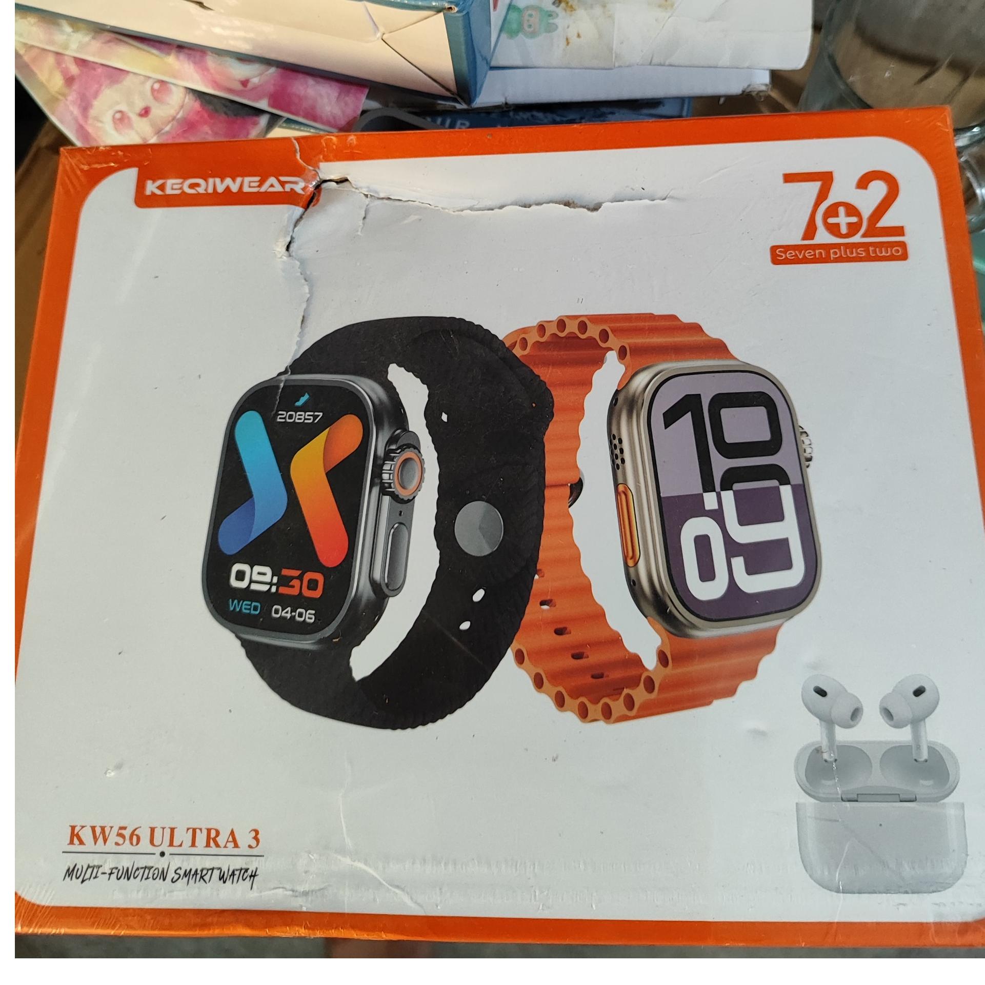 ساعت هوشمند kw56 ultra 3 همراه ایرپاد