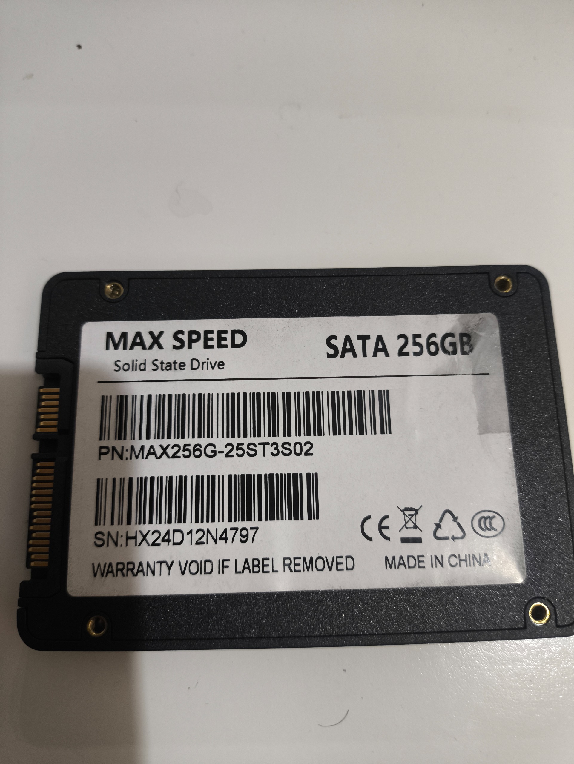256گیگ Ssd sata max speed سلامت 100