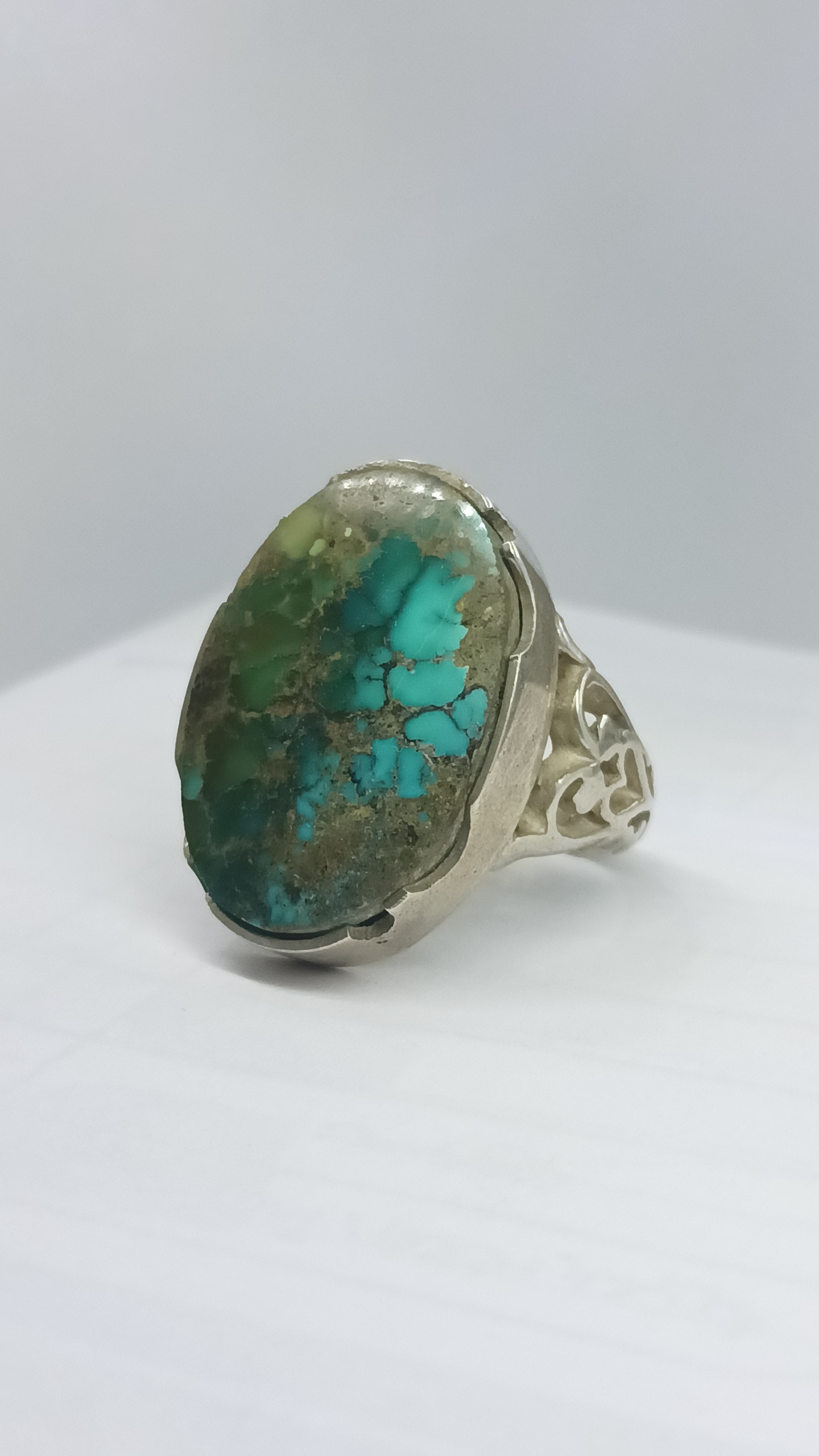 17.4 گرم انگشتر نقره فیروزه نیشابوری اصل