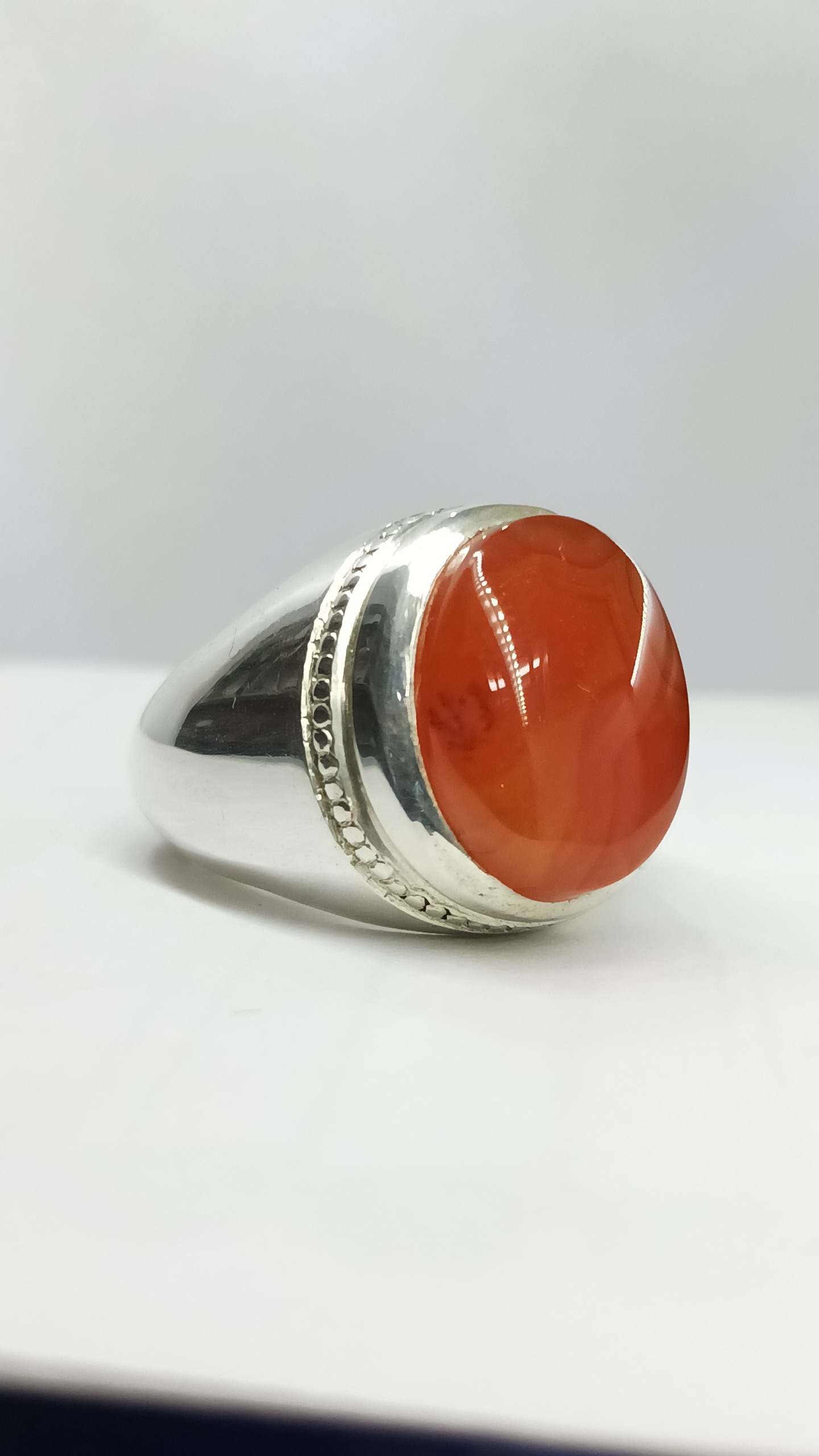 25.9 گرم انگشتر نقره دستساز عقیق یمنی اصلی