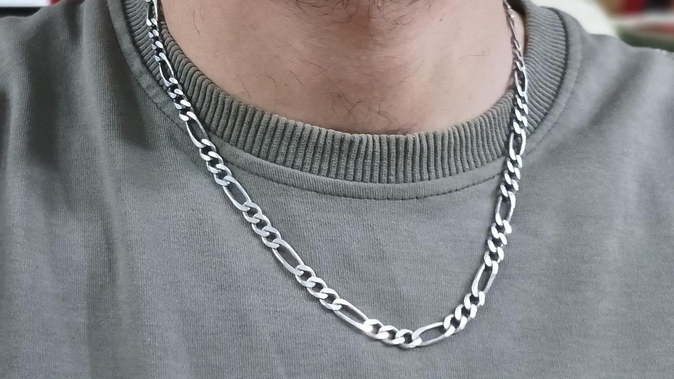 24/8 گرم گردنبند یا زنجیر نقره فیگارو