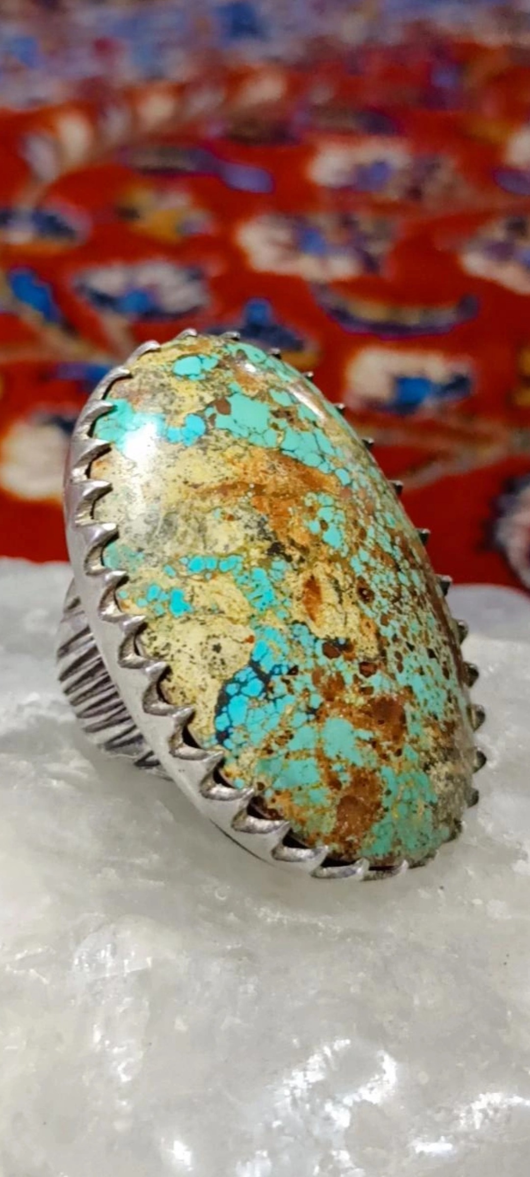 انگشتر فیروزه ناب درشت غول پیکر