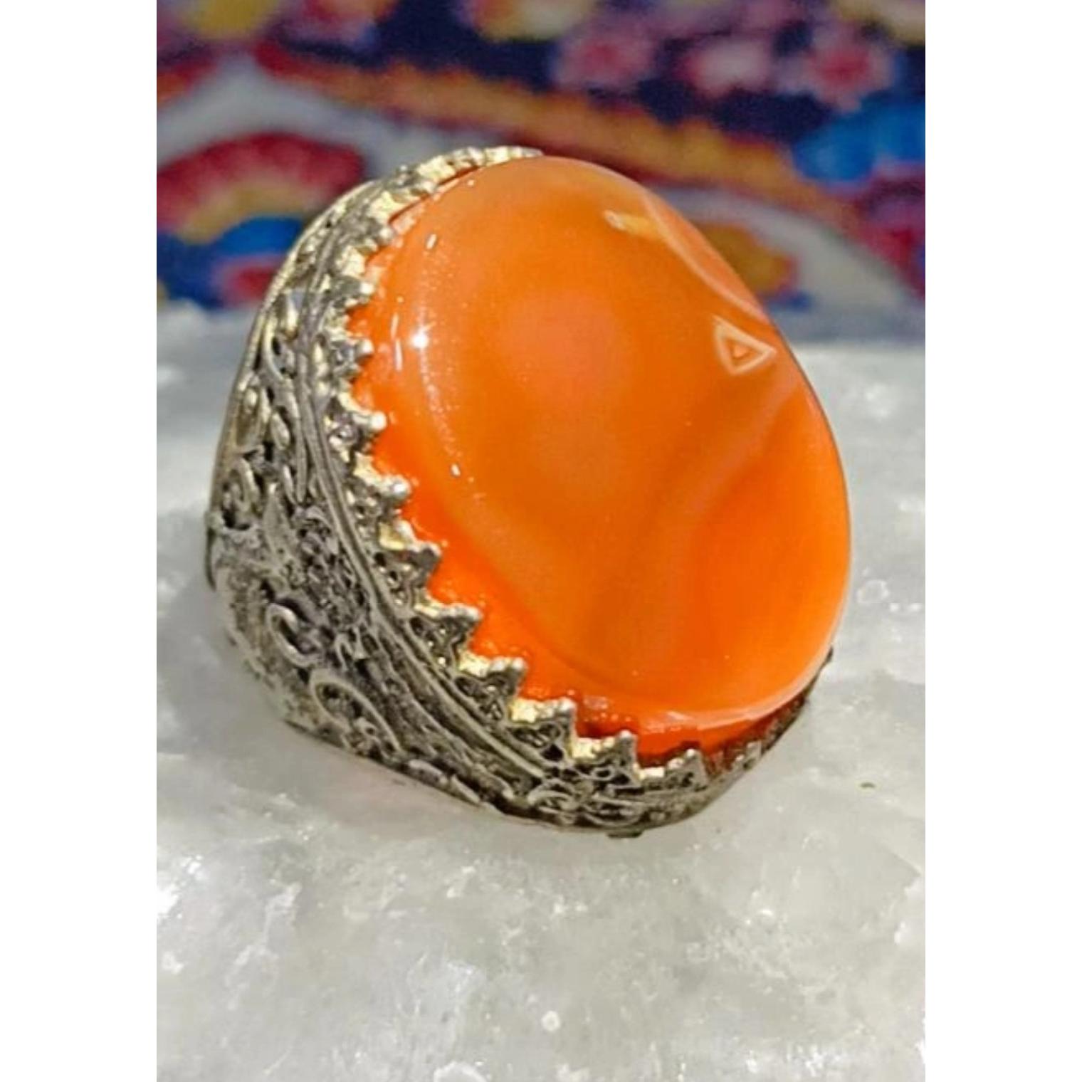 انگشتر عقیق ناب درشت