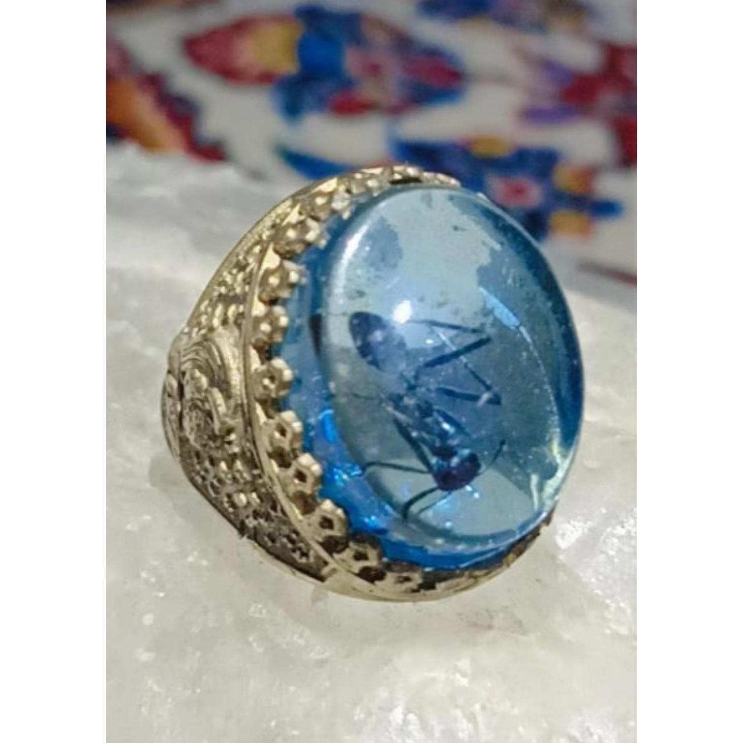 انگشتر کهربا ناب