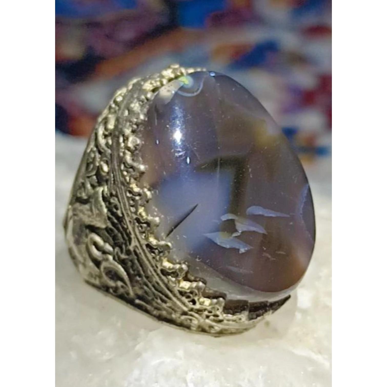 انگشتر عقیق سلیمانی ناب