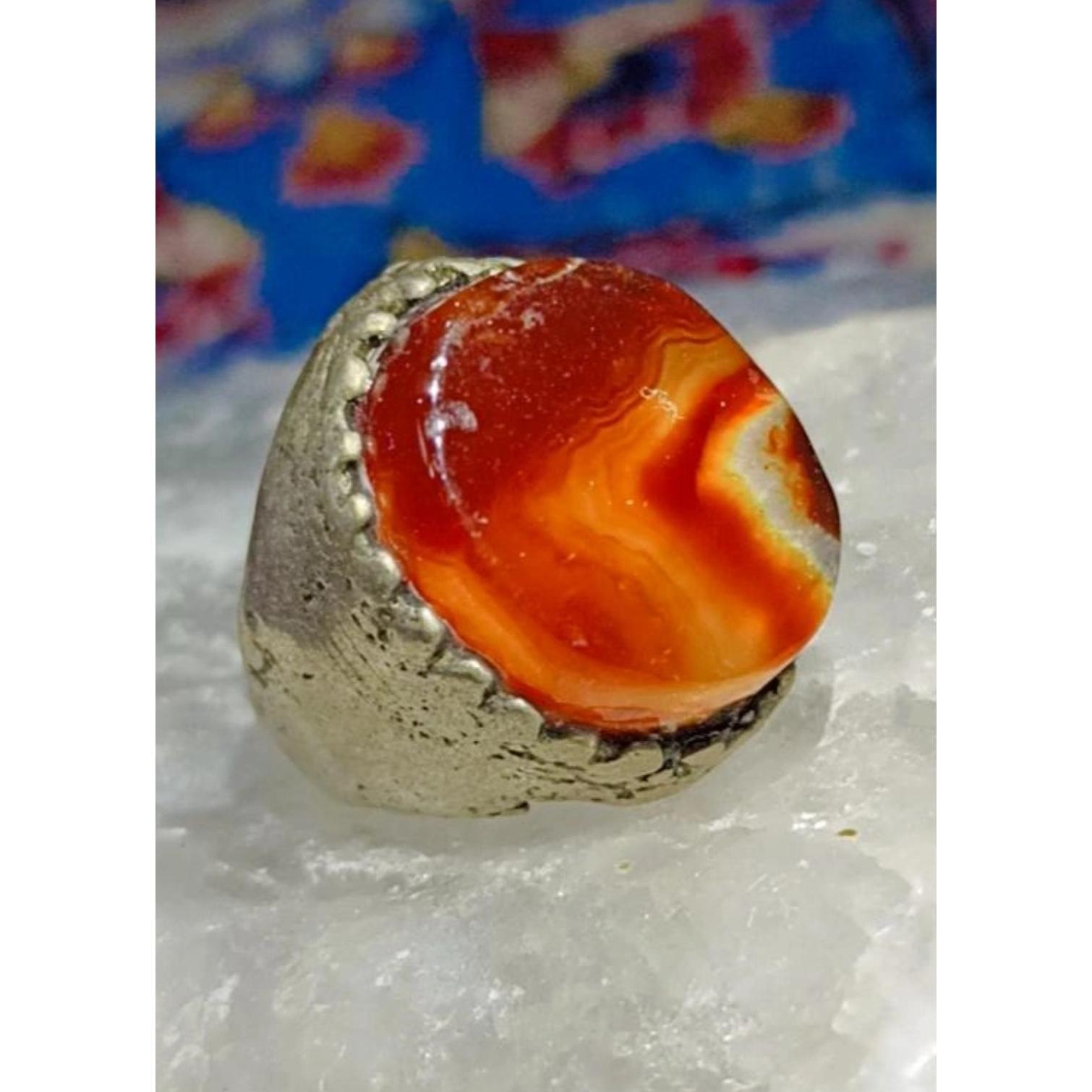 انگشتر عقیق سلیمانی ناب