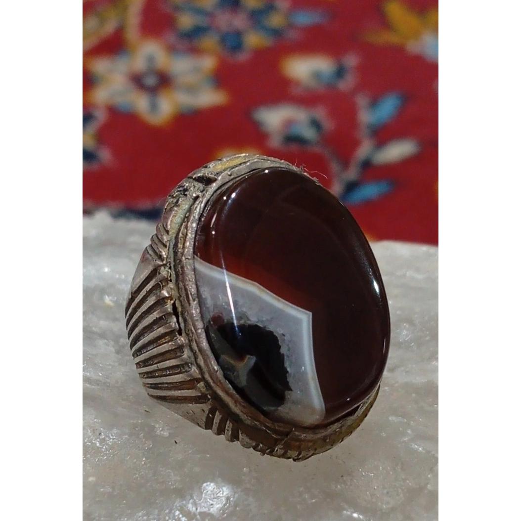 انگشتر عقیق سلیمانی ناب
