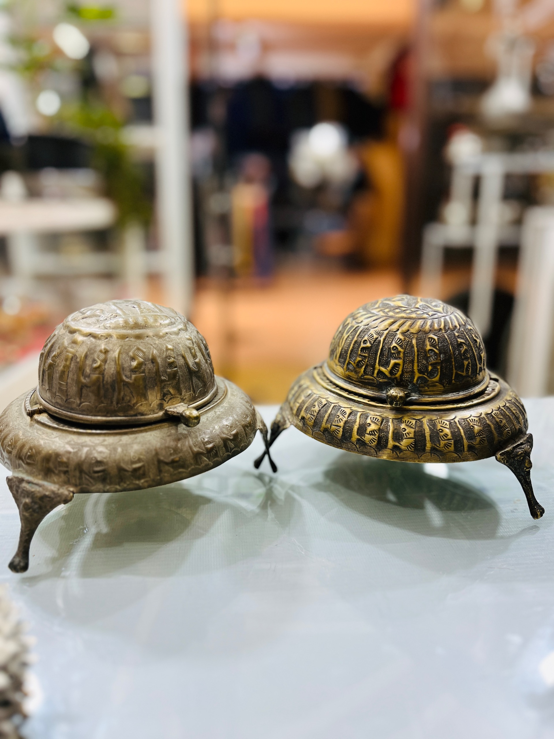خاویارخوری برنجی قلم دست پهلوی(قیمت تکی)