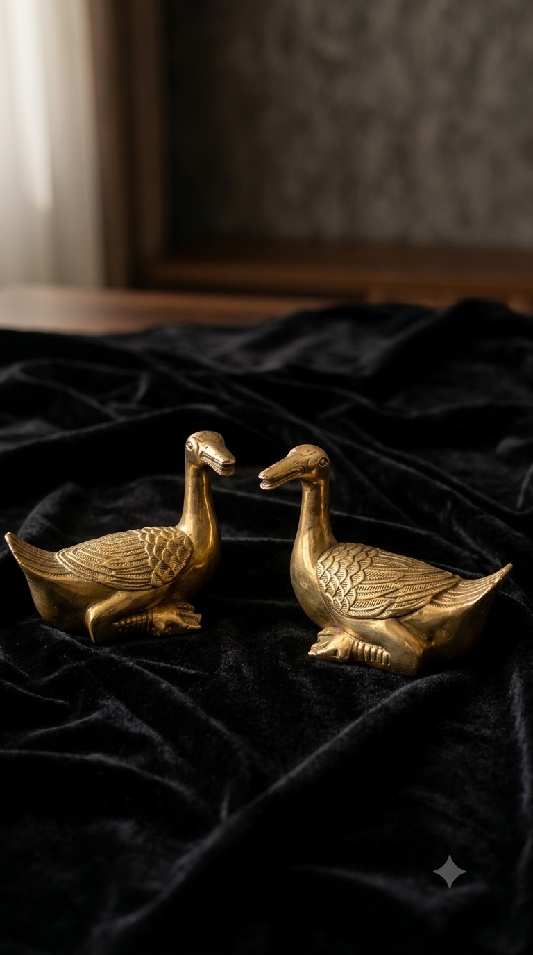جفت مجسمه غاز برنزی