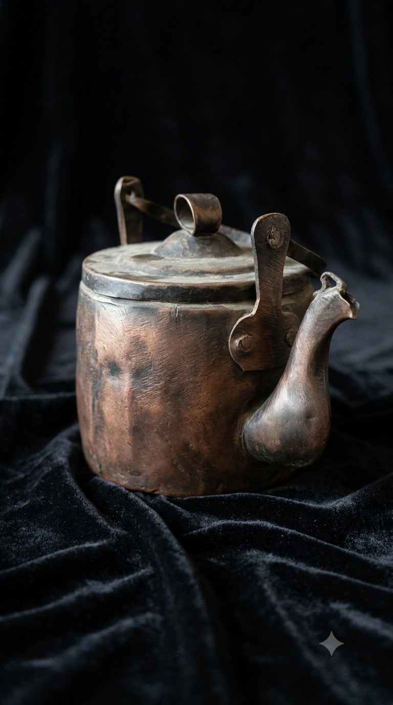 کتری مسی قاجاری وجه دار