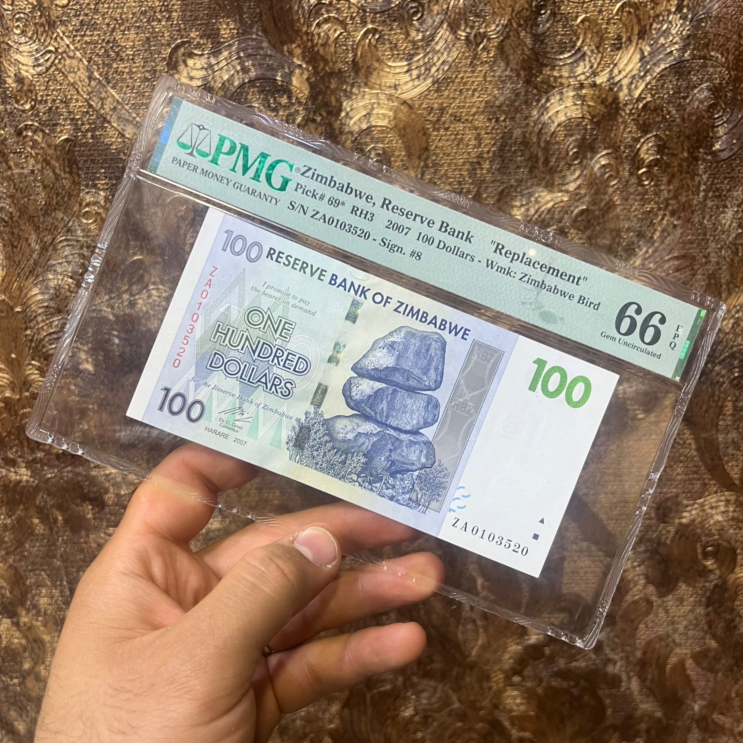 تک گرید 66 اسکناس 100 دلار زیمباوه