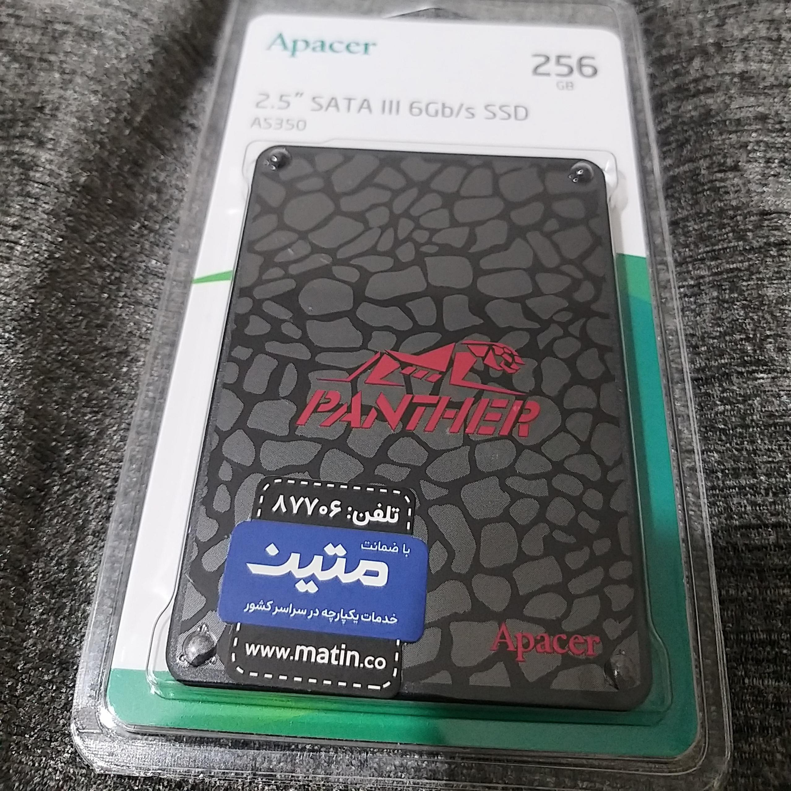 هارد ssd apacer مدل as350 panther با ظرفیت 256 گیگ