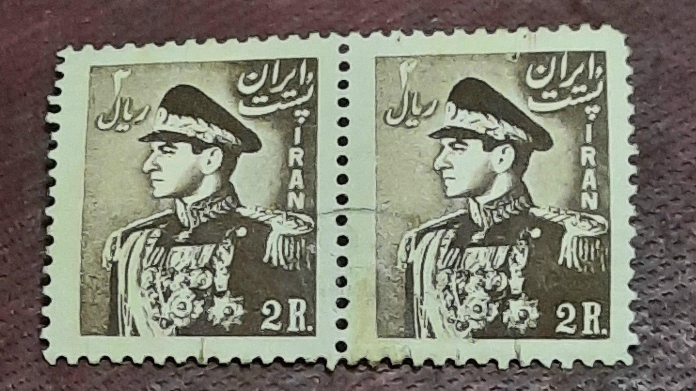 تمبر نفیس خوش مهر پستی جفت اصل استثنایی ص220