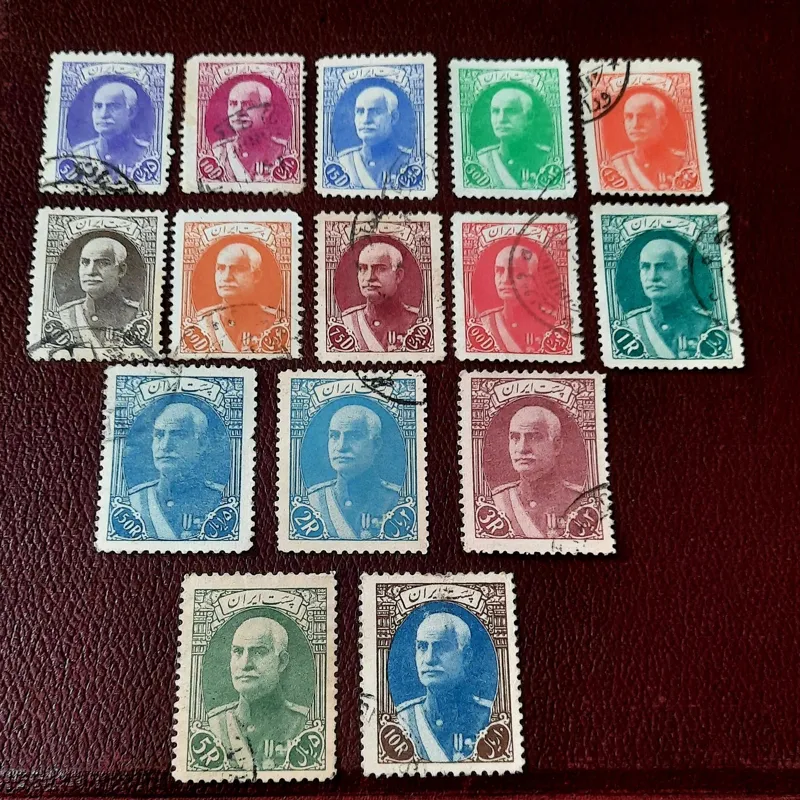 تمبر سری کامل رضا شاه اصل بسیار تمیز  279