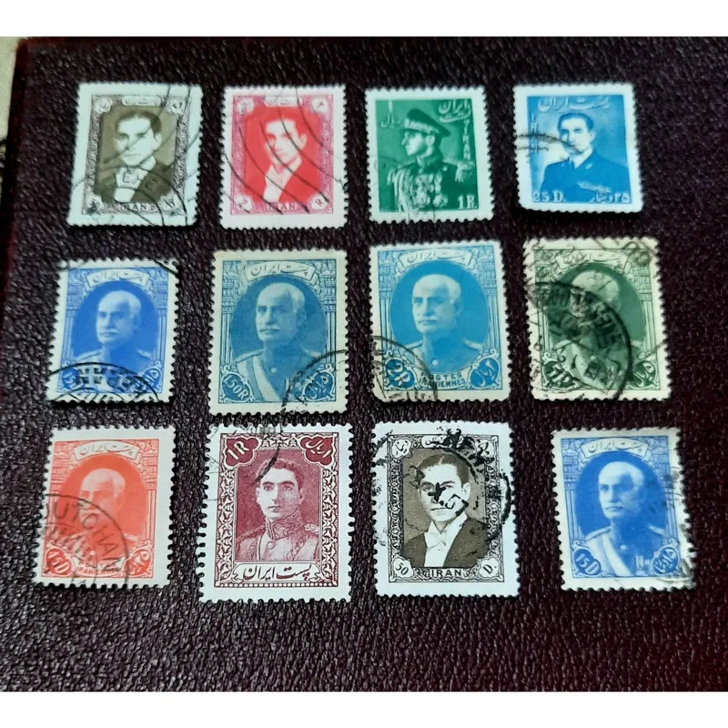 تمبر نفیس 5 ریال رضا و چند رقم پستی تمبر اصل ص277