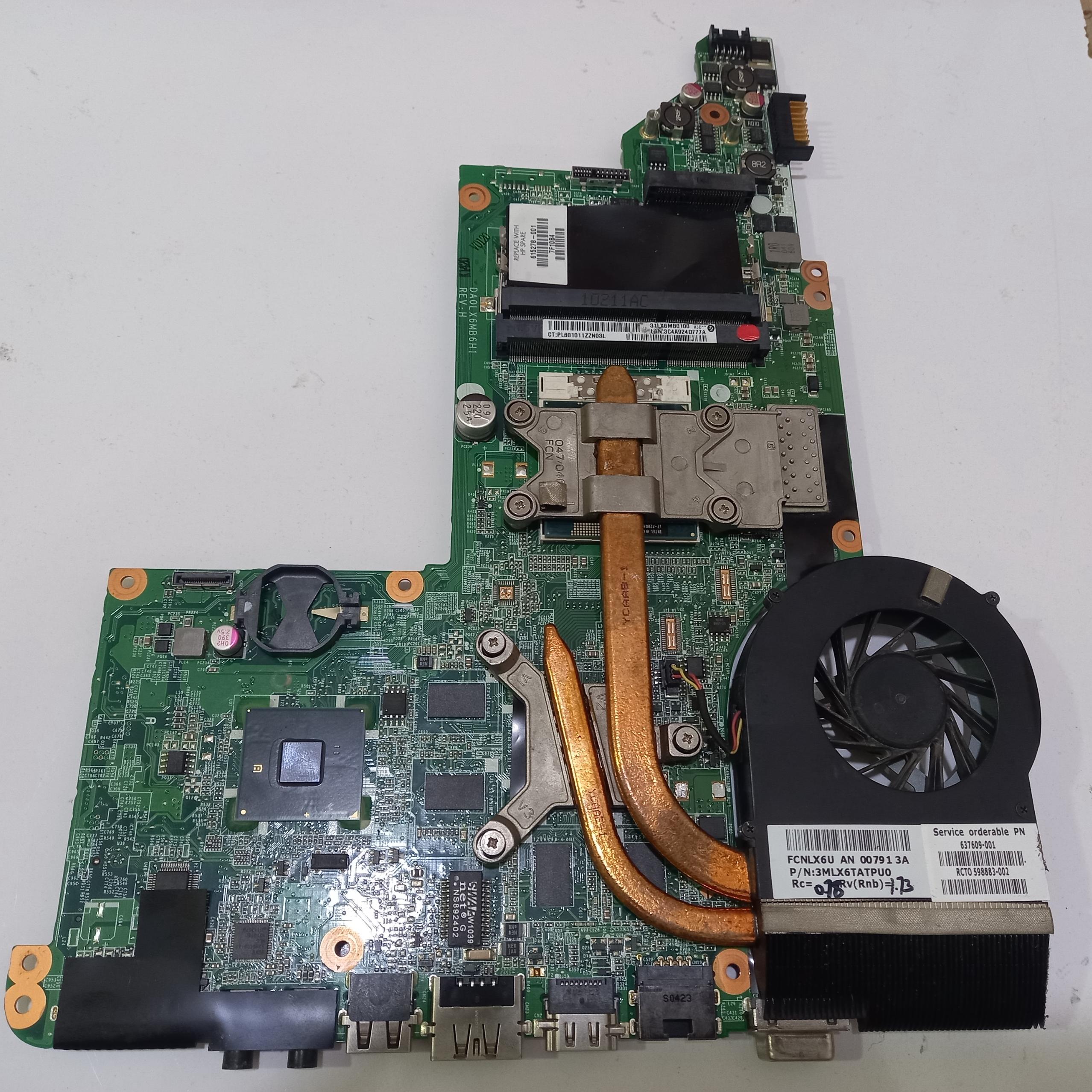 مادربرد لپ تاپ HP Pavilion DV6 به همراه CPU و فن