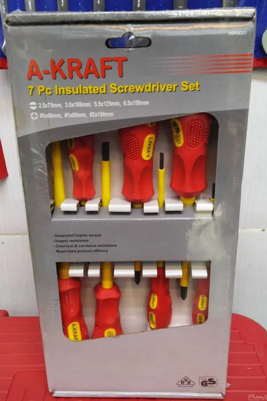 پیچ گوشتی 7 عددی عایق برق A-kraft