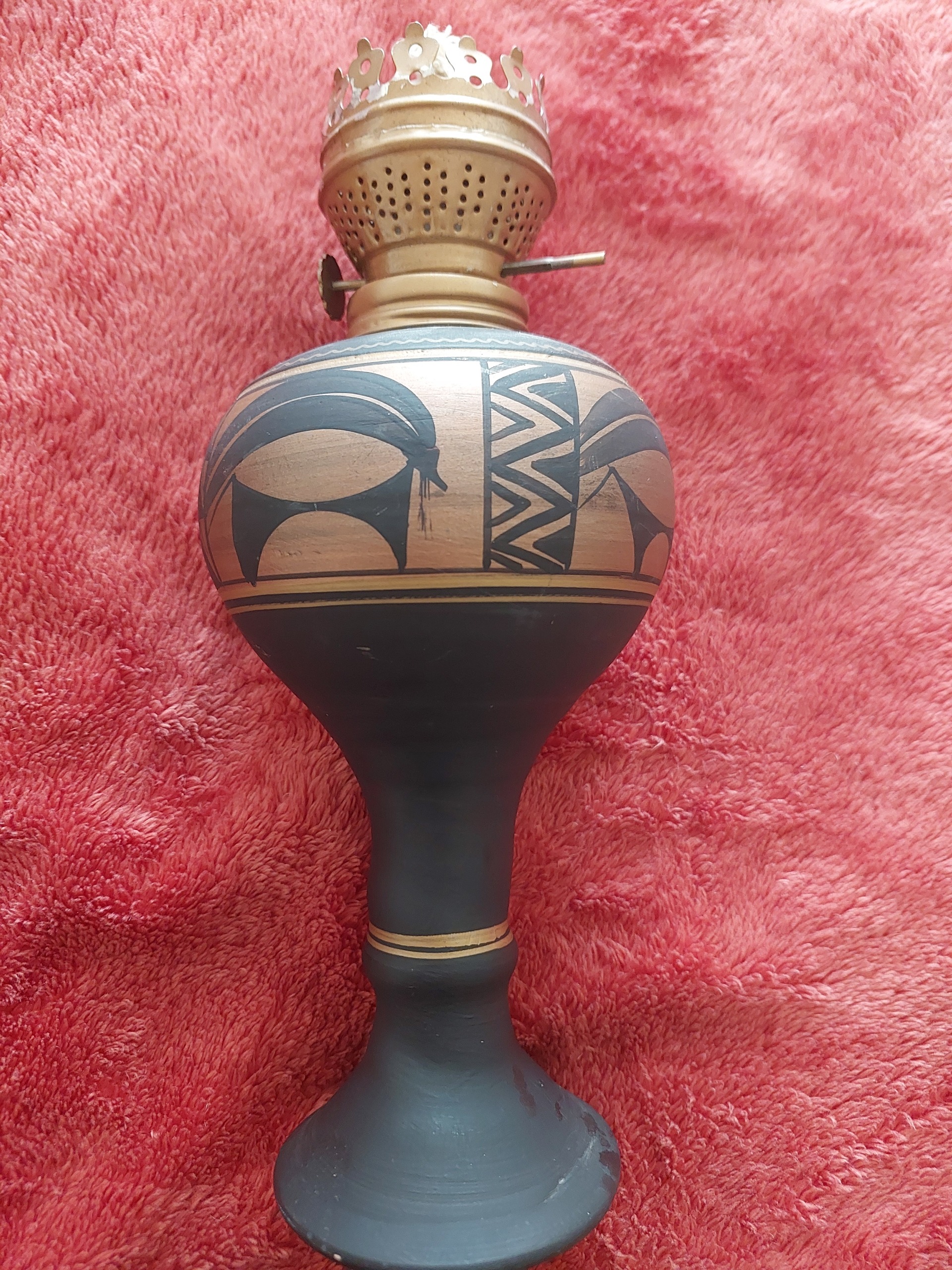 چراغ گردسوز سفالی قدیمی
